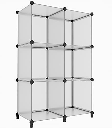 HOMIDEC 6-Cube Light Grey Cube Storage Organizer, Modular Storage Shelf  with Hammer, Bin Cabinet Closet