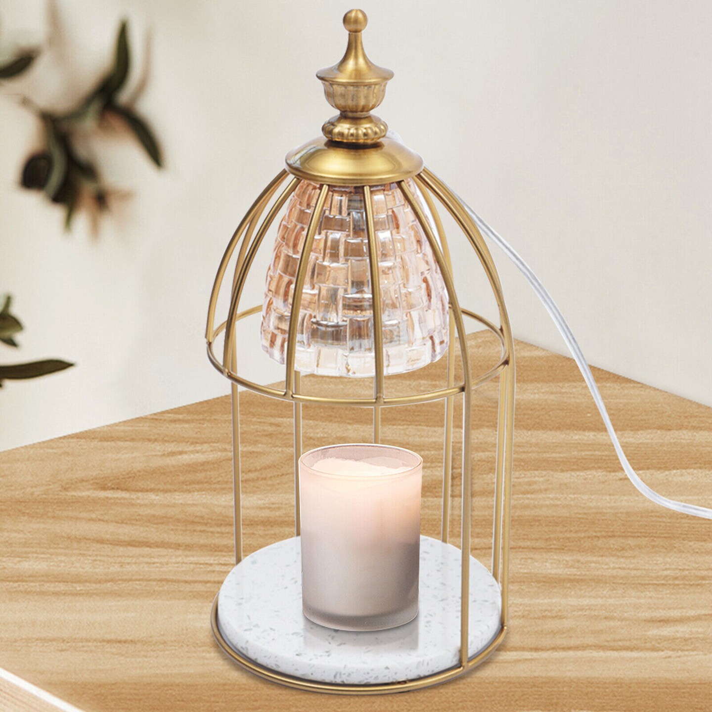 Kitcheniva Gold Bird Cage Style Electric Candle Warmer