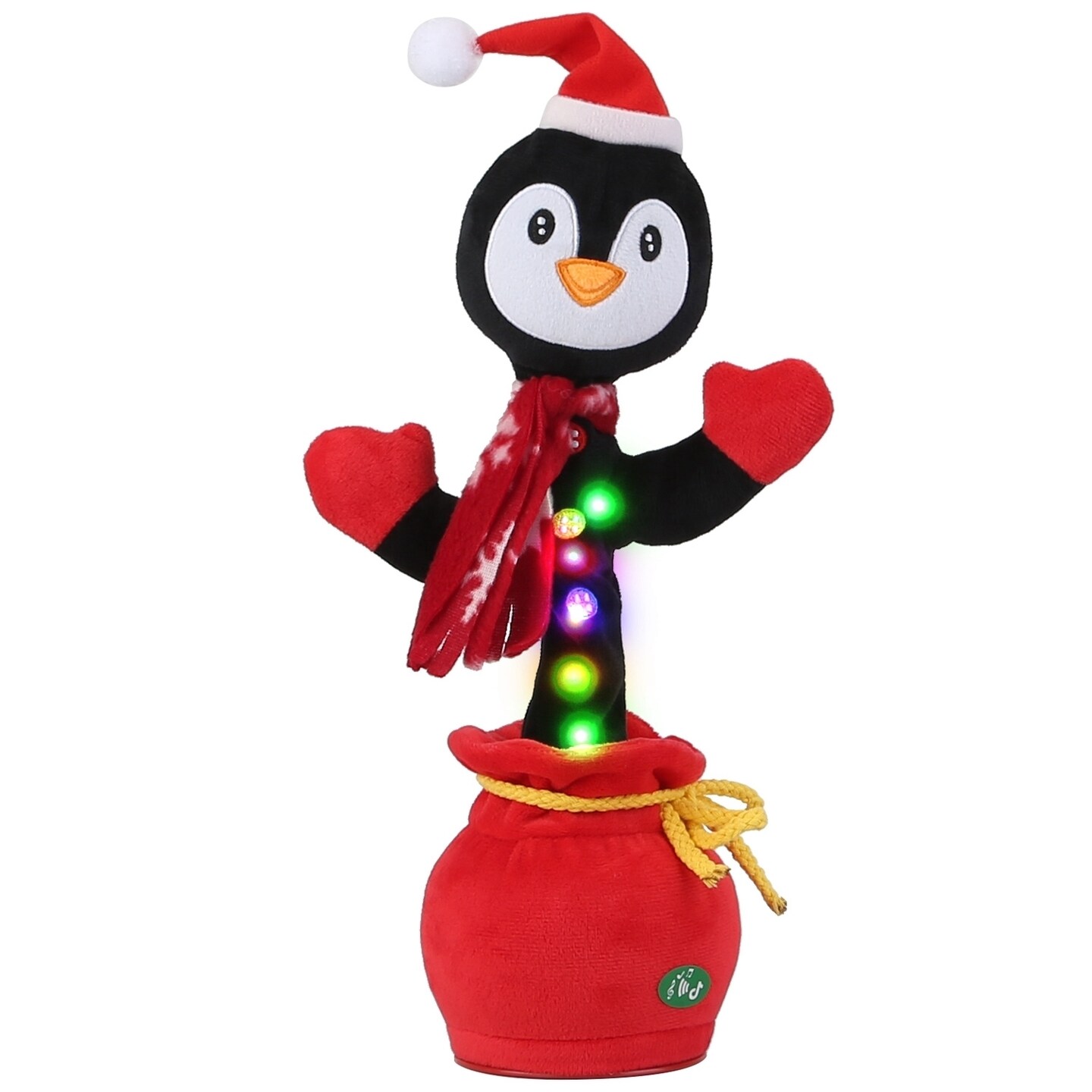 Interactive Plush Dance Toy For Kids Christmas Elk Snowman Penguin Record Sing
