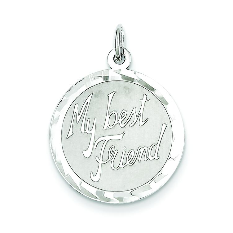 Sterling Silver My Best Friend Charm FindingKing Jewerly 22mm x 19mm