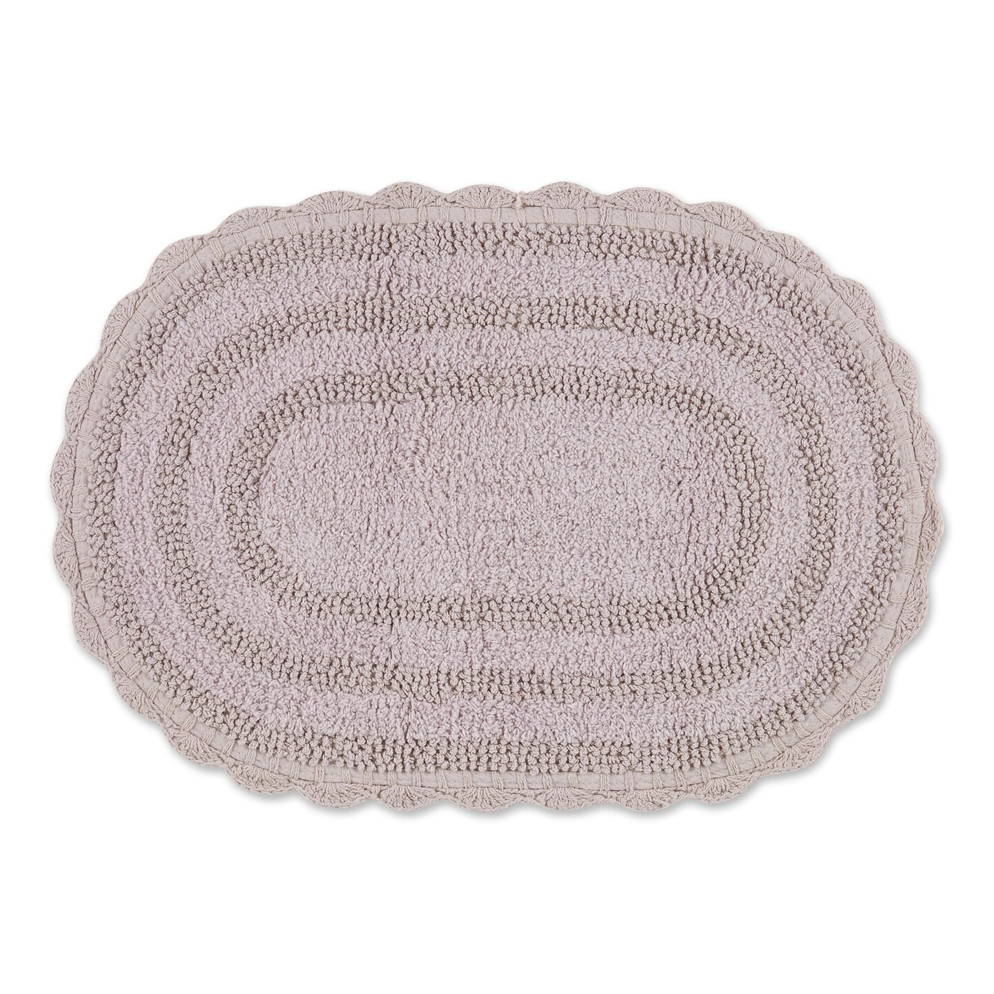 DII Dusty Lilac Small Oval Crochet Bath Mat