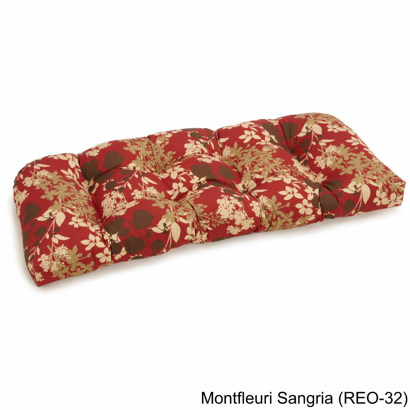 42-inch by 19-inch U-Shaped Solid Spun Polyester Tufted Settee/Bench Cushion - Montfleuri Sangria