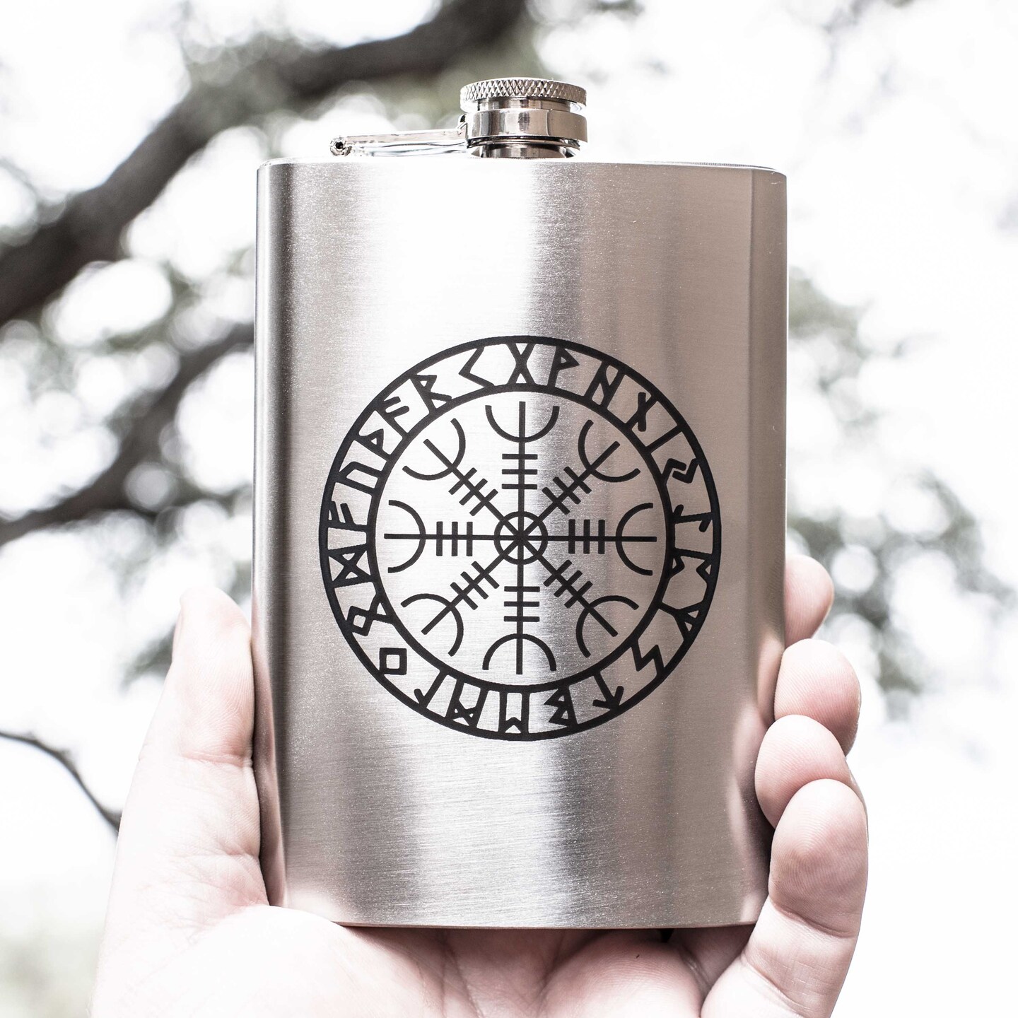 8oz Aegishjalmur Stainless Steel Flask 8oz Aegishjalmur Stainless Steel Flask