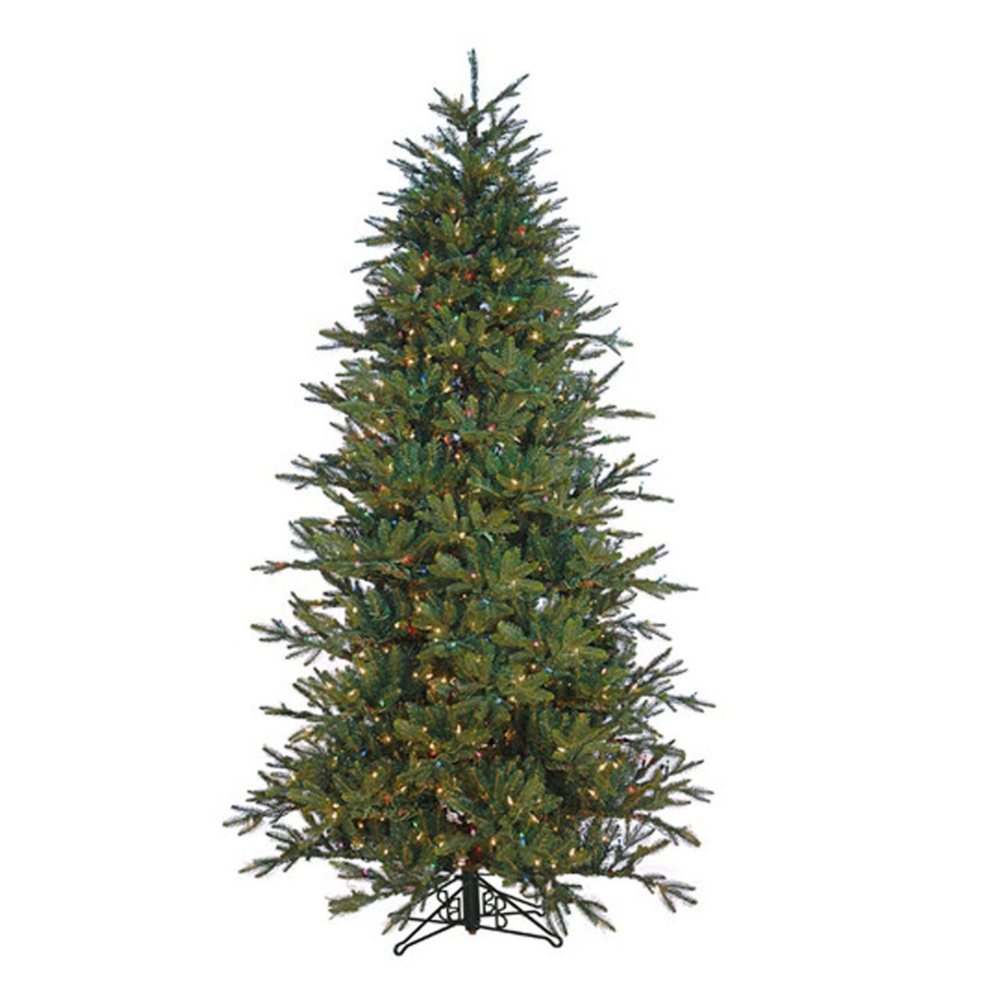 Barcana 7.5' Pre-Lit Slim Alaskan Deluxe Artificial Christmas Tree, Warm White LED Lights