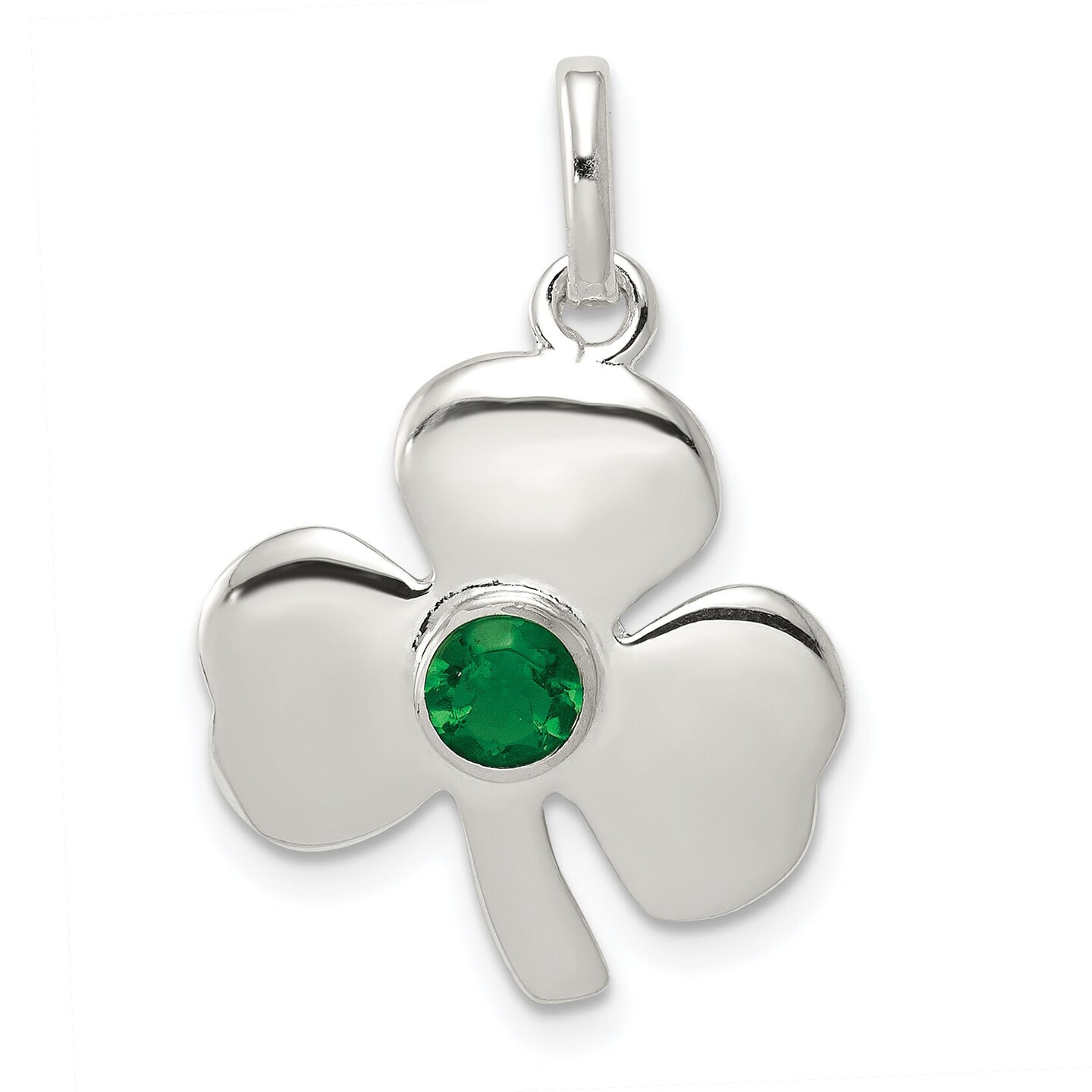 Sterling Silver Clover Charm Pendant Shamrock Jewelry 26mm x 18mm