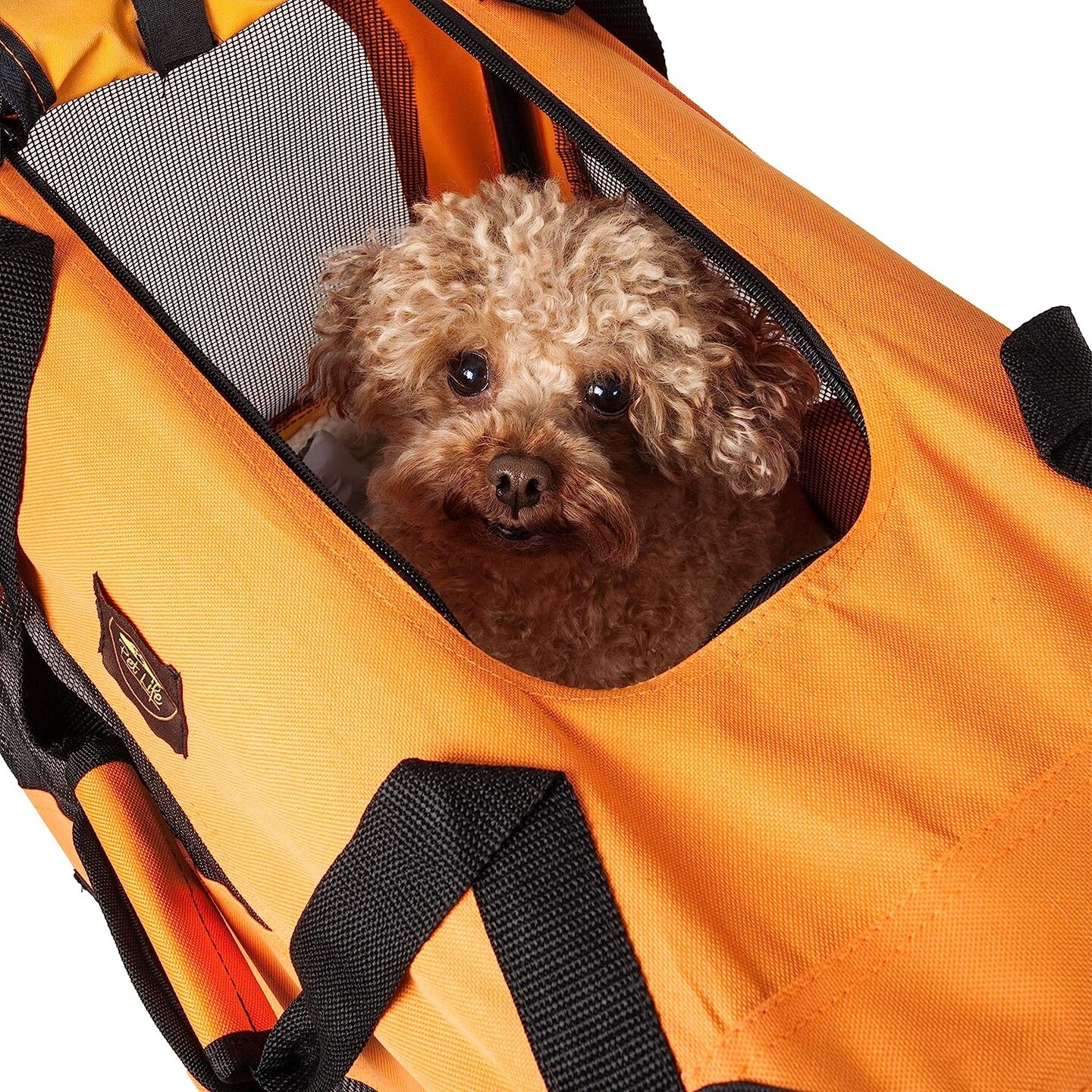 Pet Life Folding Zippered 360° Vista View House Pet Crate Orange-L