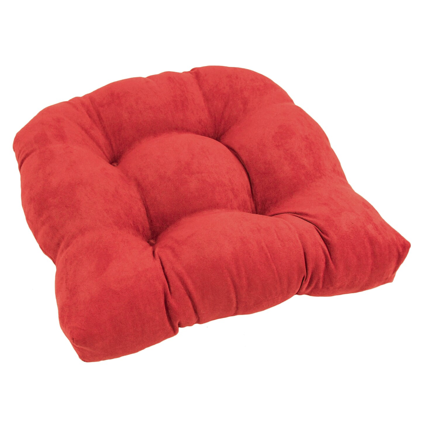 19-inch U-Shaped Micro Suede Tufted Dining Chair Cushion - Cardinal Red
