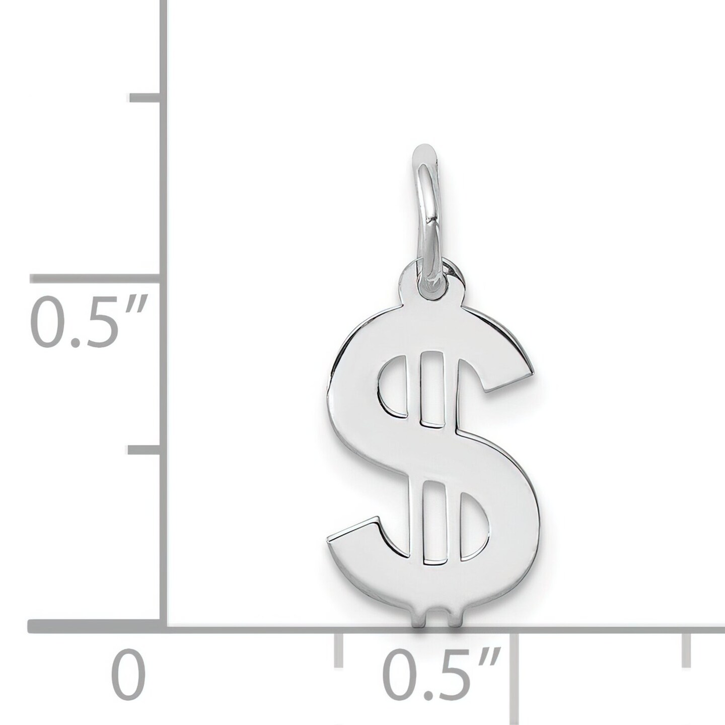 Sterling Silver Dollar Sign Charm Pendant Money Jewelry 17 X 8mm