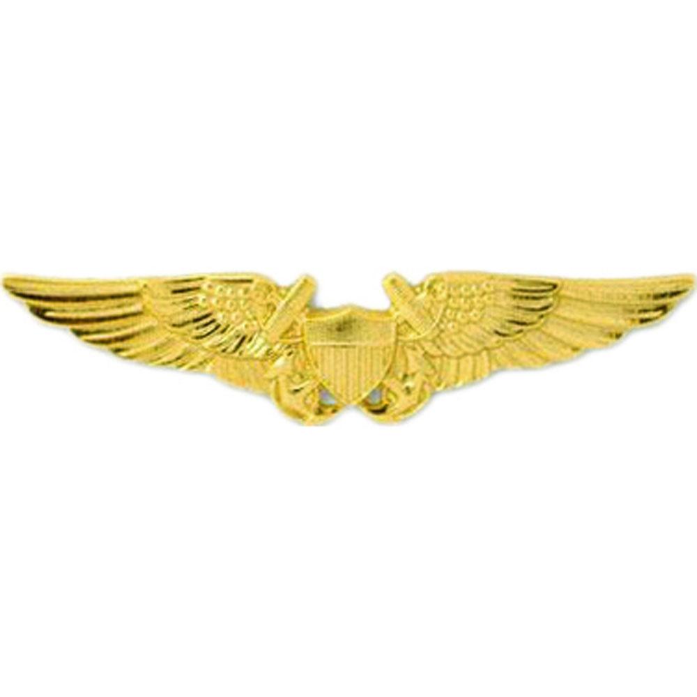 U.S. Navy Flight Officer Pin Gold Plated 1 1/2&#x22;