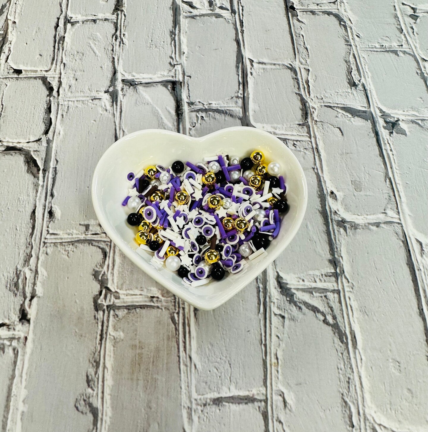 150g Purple Eyes Halloween Polymer Clay Sprinkle Mix - Ideal for Fake Bakes, Clay Art, Slime - Spooky, Mysterious, and Festive