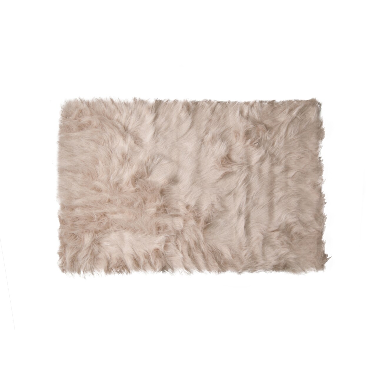 LUXE FAUX FUR HUDSON FAUX SHEEPSKIN RUG 2&#x27; X 3&#x27; - NEW TAN