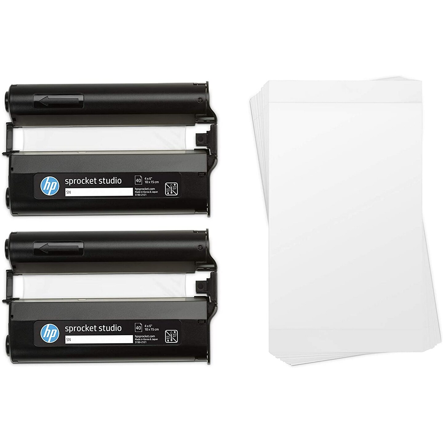 HP Sprocket Studio 4x6 Photo Paper (80 Sheets) &#x26; 2 Cartridges for HP Sprocket Studio Printer