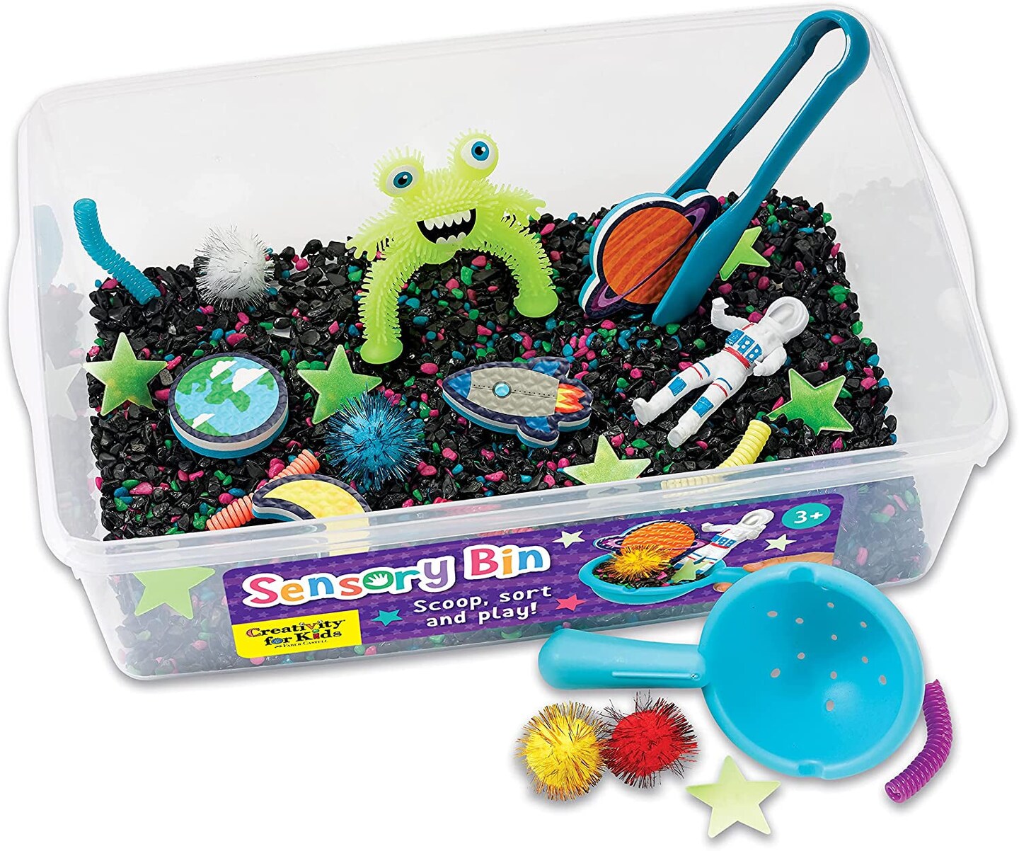 Sensory Bin Construction Zone Playset Sandbox Truck Toys for Kids