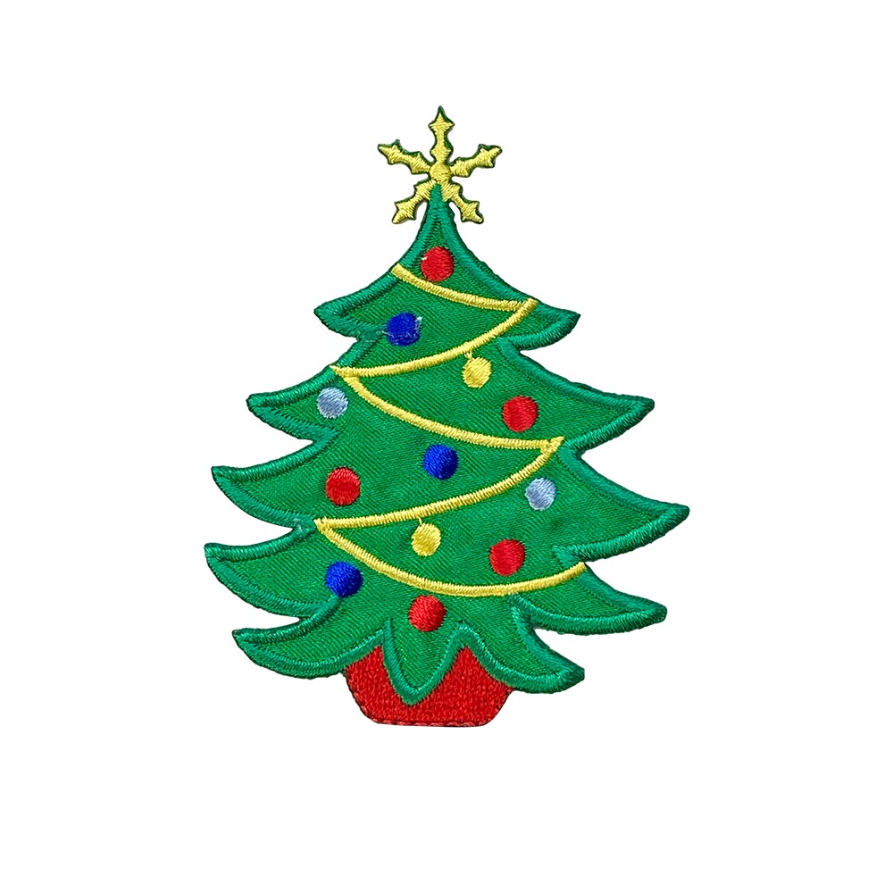 Christmas Tree, Embroidered, Iron on Patch