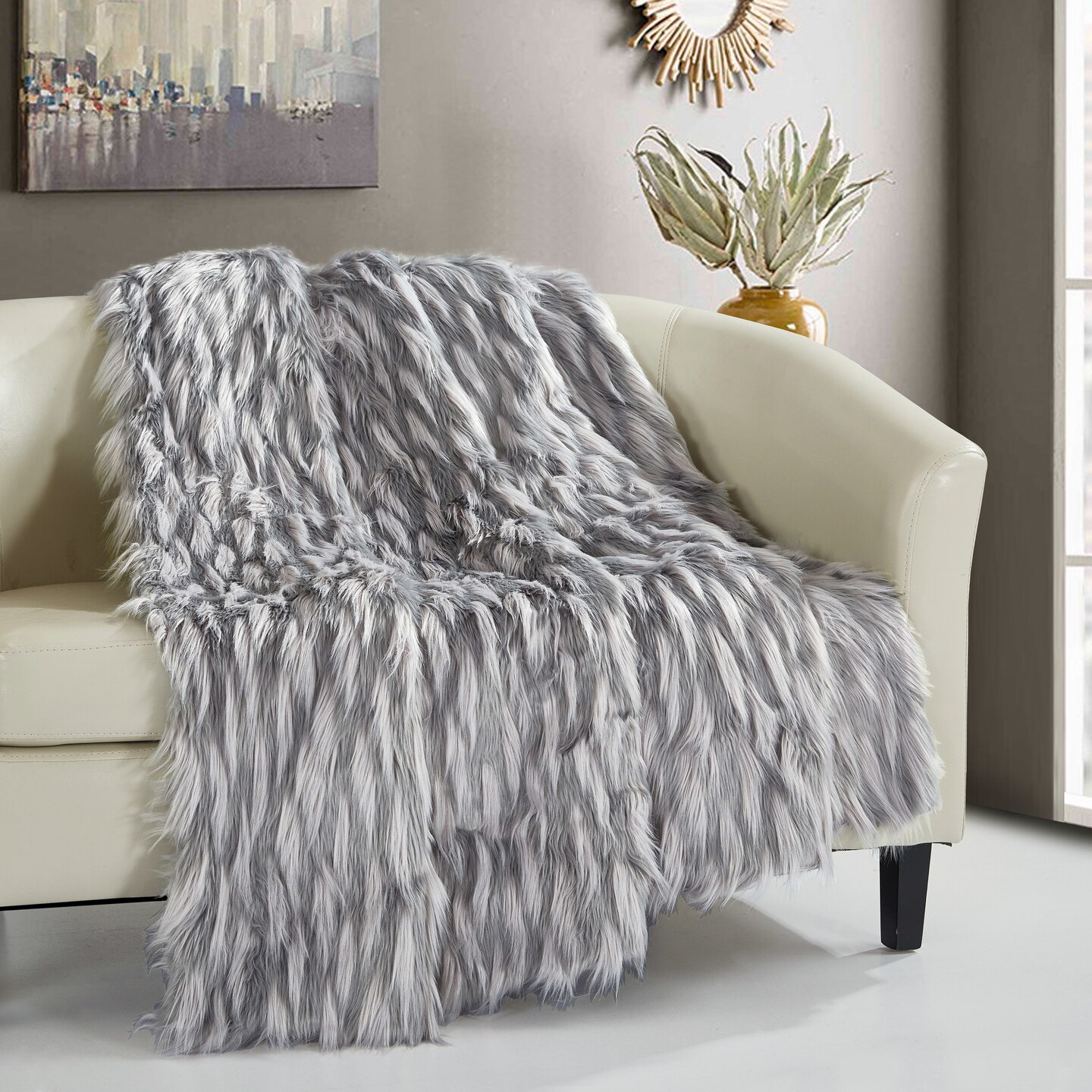 Chic Home Levida Throw Blanket Super Soft Ultra Plush Micromink Backing Decorative Two-Tone Design