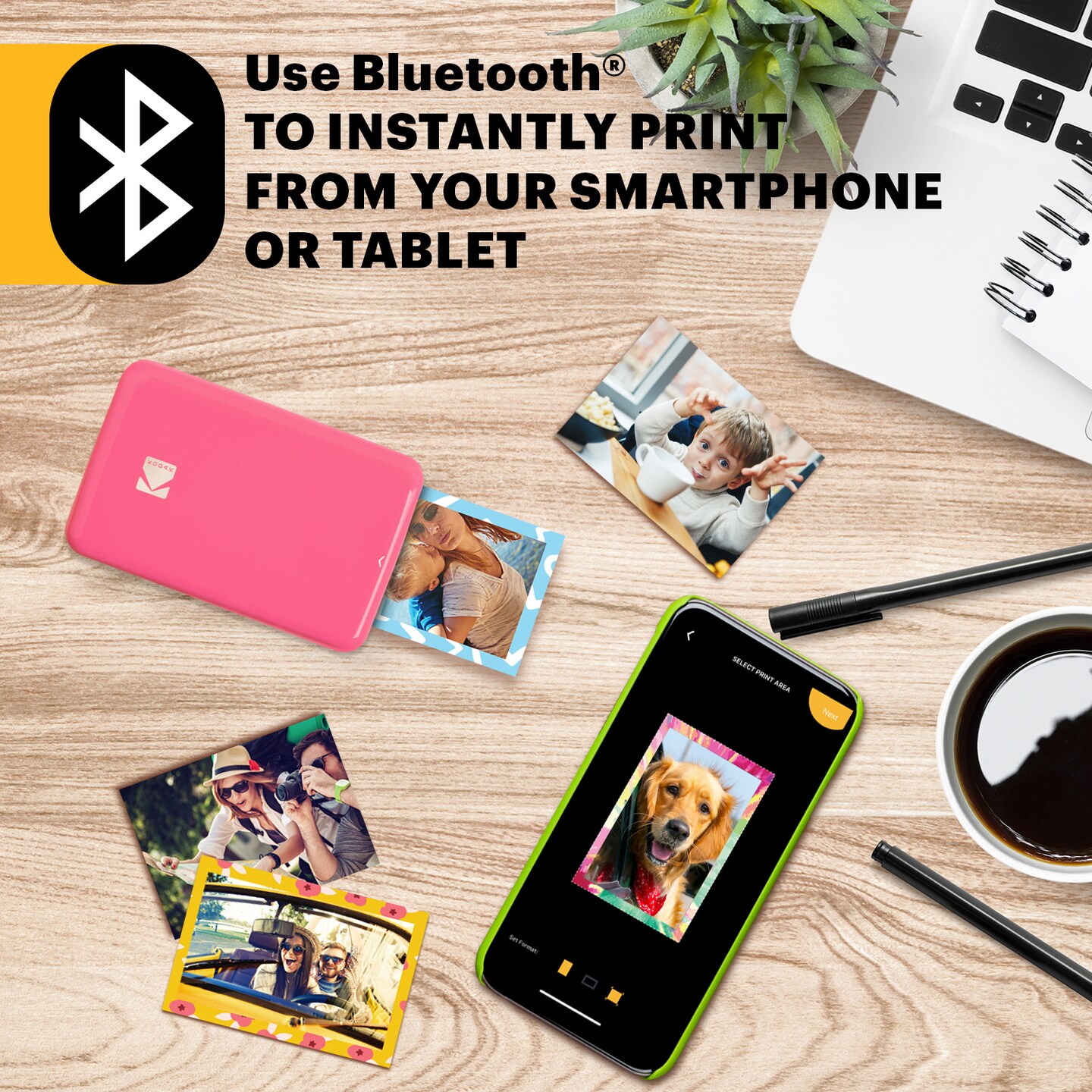 Kodak Step Mobile Instant Photo Printer, Portable Printer Compatible with iOS &#x26; Android