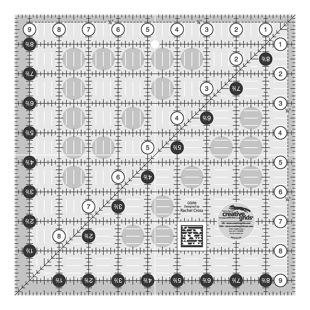 Creative Grids Quilting Ruler 9-1/2&#x22; Square