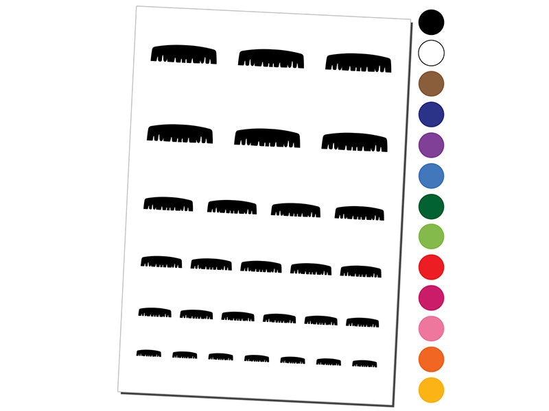 Painter&#x27;s Brush Mustache Moustache Silhouette Temporary Tattoo Water Resistant Fake Body Art Set Collection