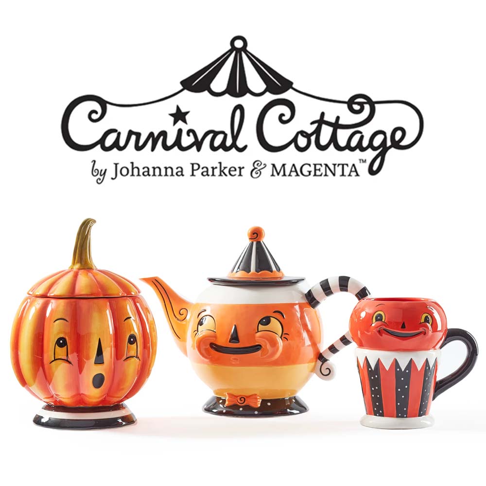 Pumpkin Mug by Johanna Parker Carnival Cottage Magenta 6.25&#x22;