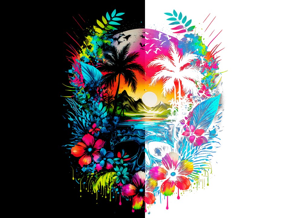 #213  DTF Print- Neon Summer - Half Tone (FOR BLACK SHIRTS ONLY)