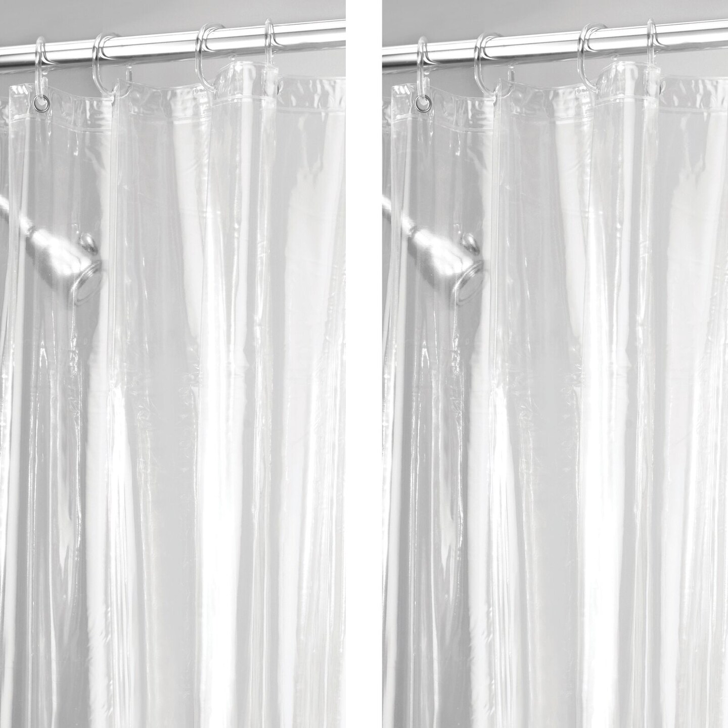 mDesign Waterproof Vinyl Shower Curtain Liner - 2 Pack