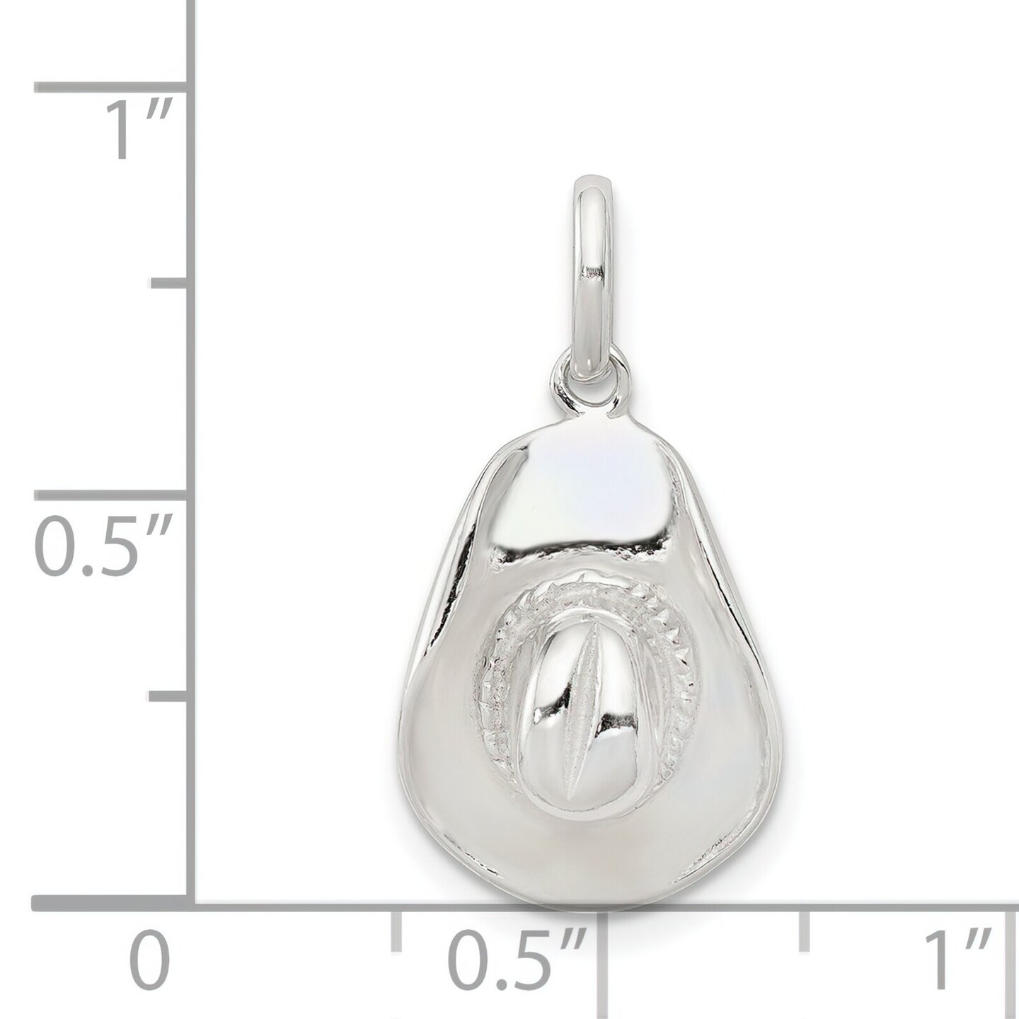 Sterling Silver Cowboy Hat Charm Pendant Jewelry New 19 X 12mm