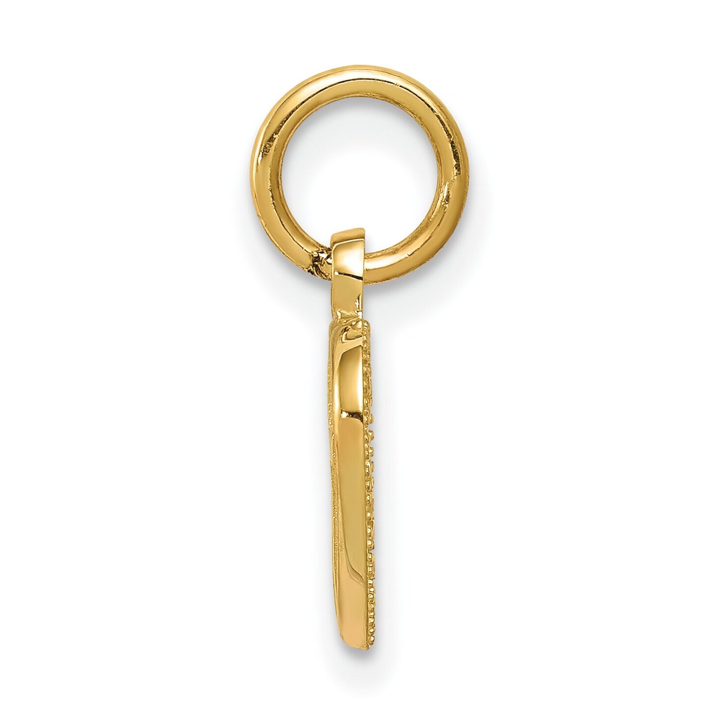 14K Yellow Gold Cross In Heart Charm Pendant Jewelry 16mm x 10mm