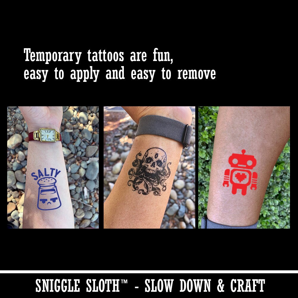 Biker Skulls Motorcycle Club Temporary Tattoo Water Resistant Fake Body Art Set Collection