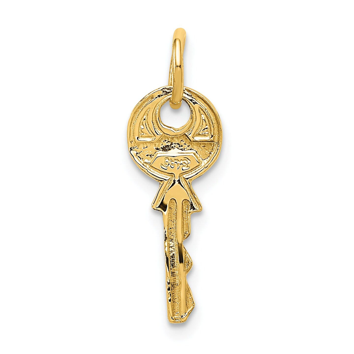 14K Yellow Gold Key Charm Necklace Jewelry Pendant 20mm x 8mm