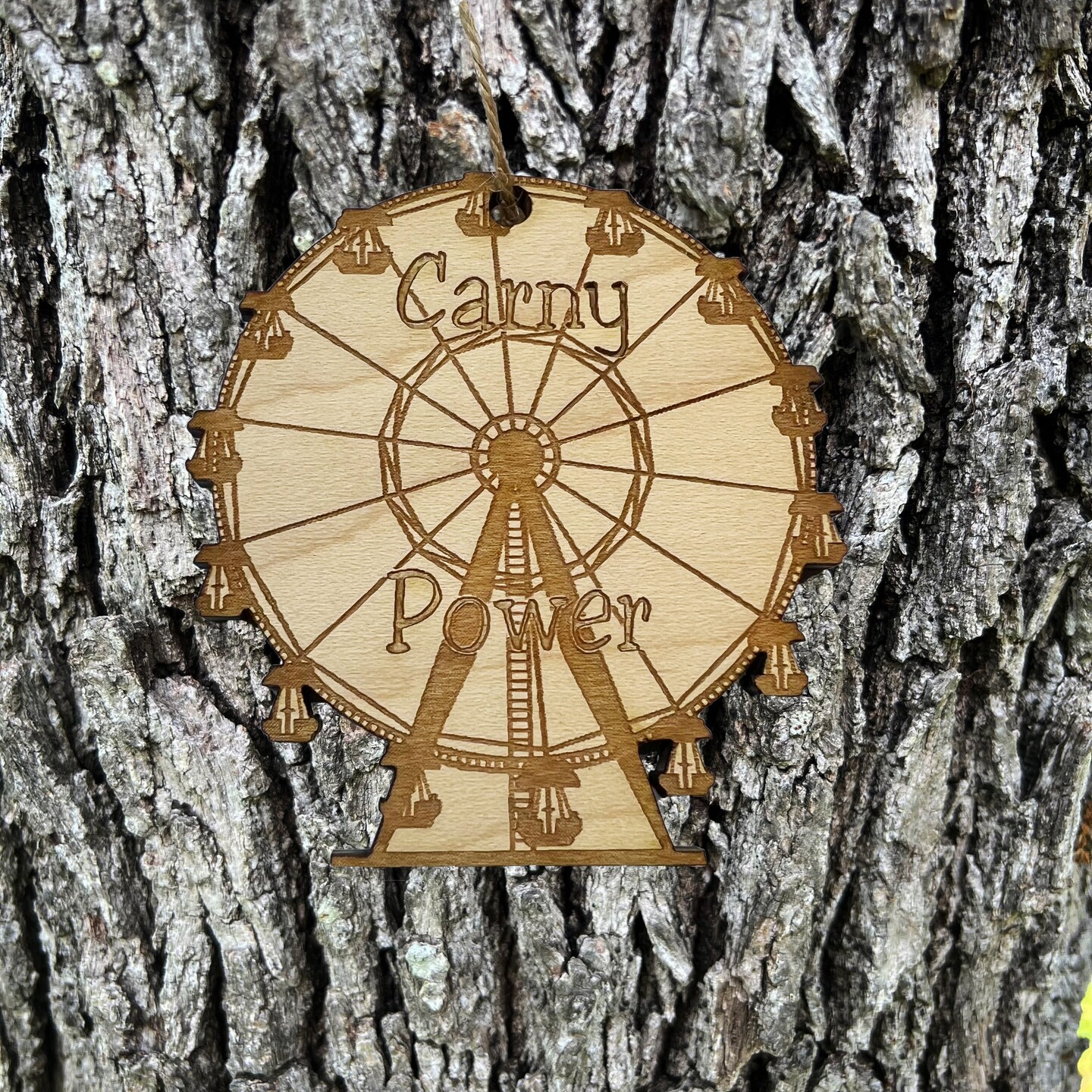 Ornament - Carny Power - Raw Wood Maple Ornament - Carny Power - Raw Wood Maple