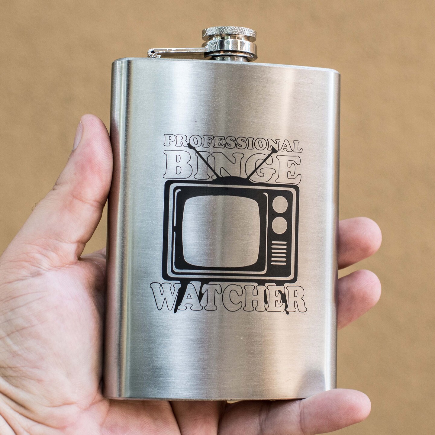 8oz Professional Binge Watcher Stainless Steel Flask