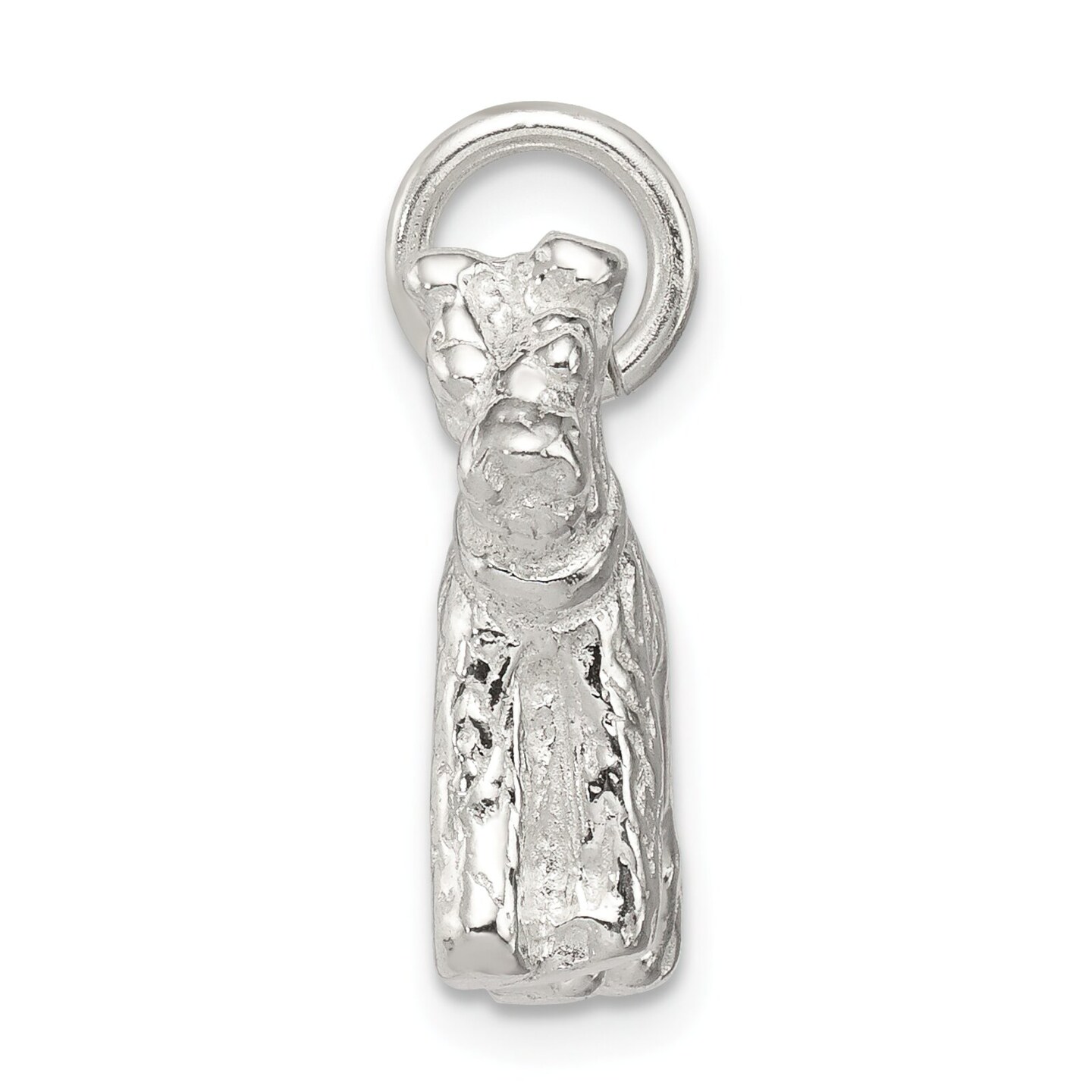 Sterling Silver Schnauzer Charm Pendant Dog Jewelry 16mm x 19mm