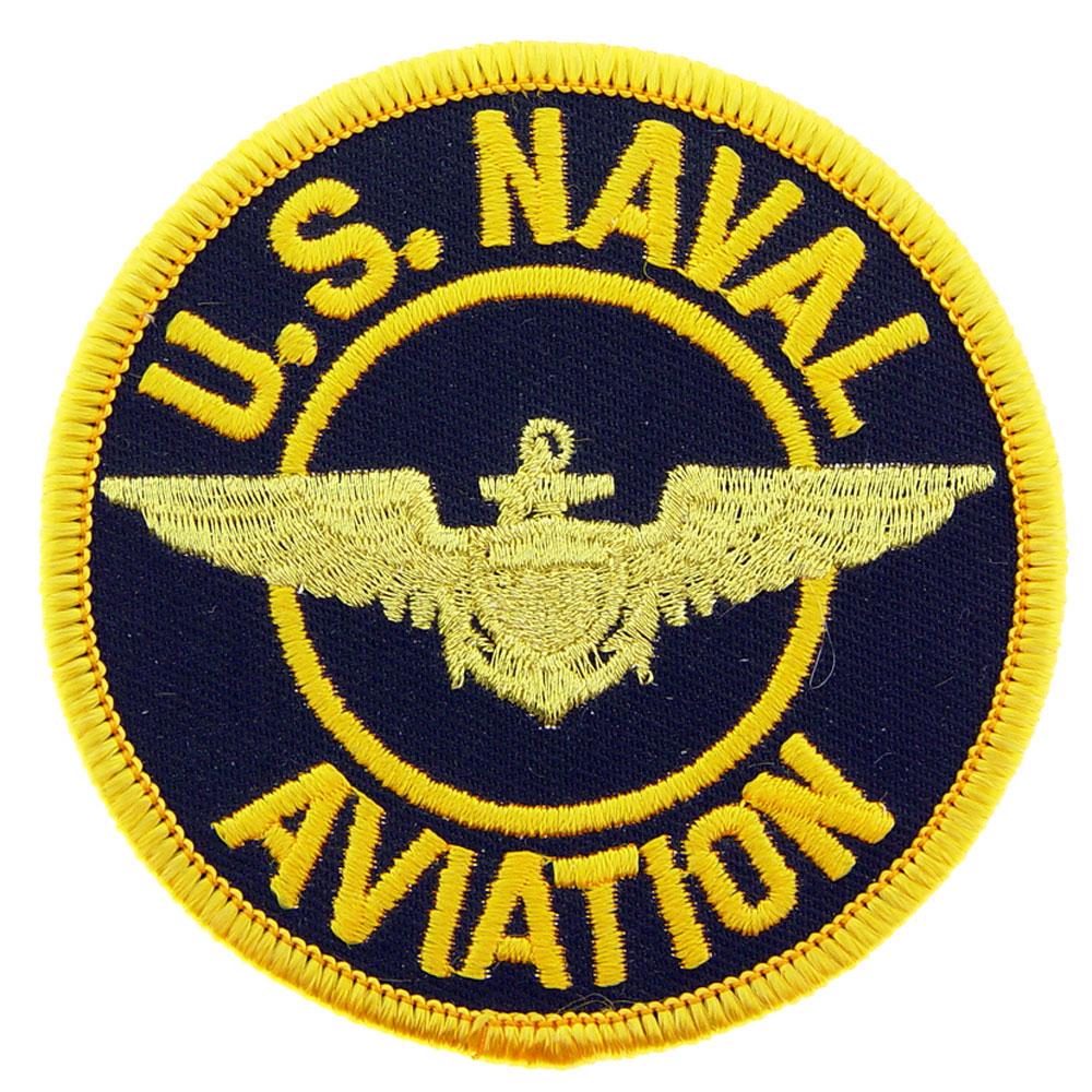 U.S. Navy Aviation Patch Black &#x26; Yellow 3&#x22;