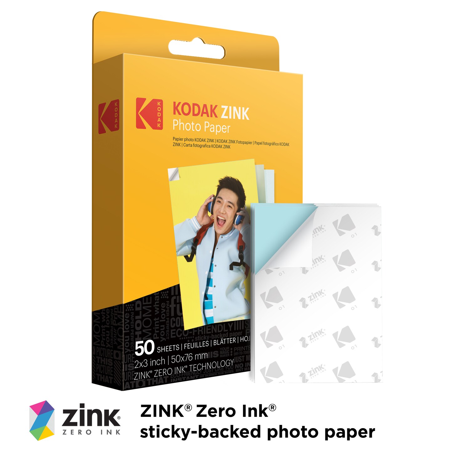 kodak Zink Photo Paper 2x3", Zink Paper Compatible with Kodak Smile, Kodak Step and Printomatic