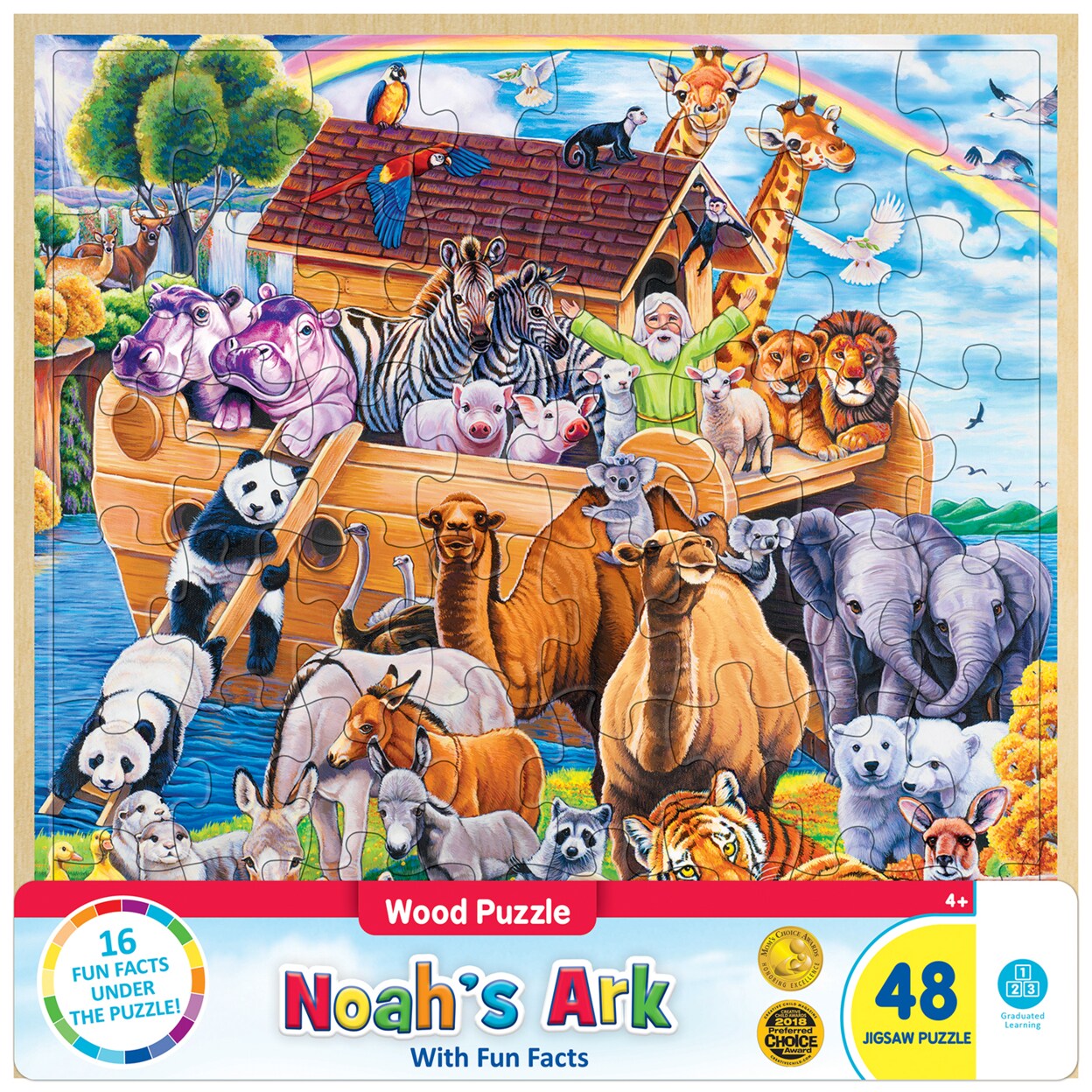 Masterpieces 48 Piece Jigsaw Puzzle for Kids - Noah's Ark - 12"x12"