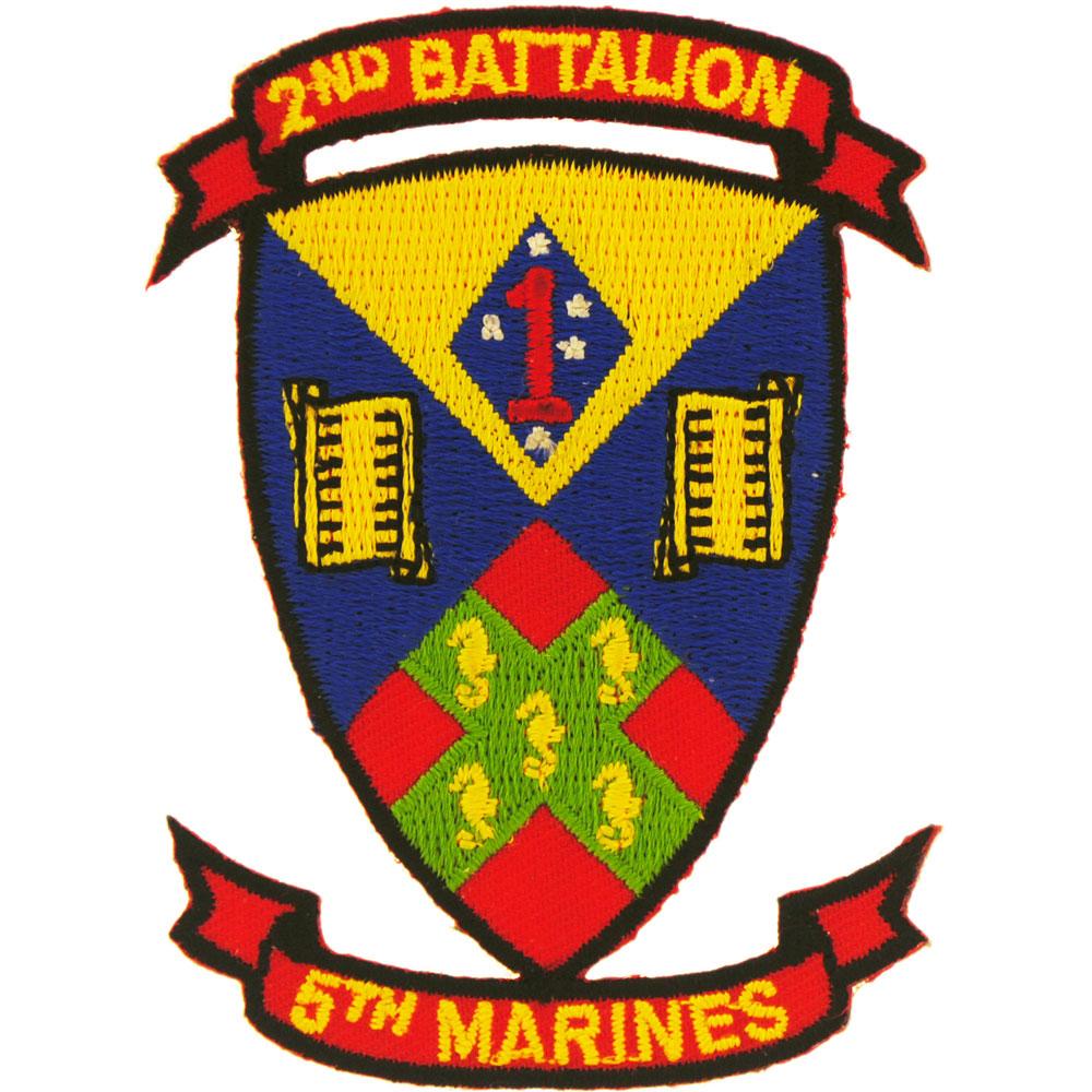 U.S.M.C. 2nd Battalion 5th Marines Patch Red &#x26; Yellow