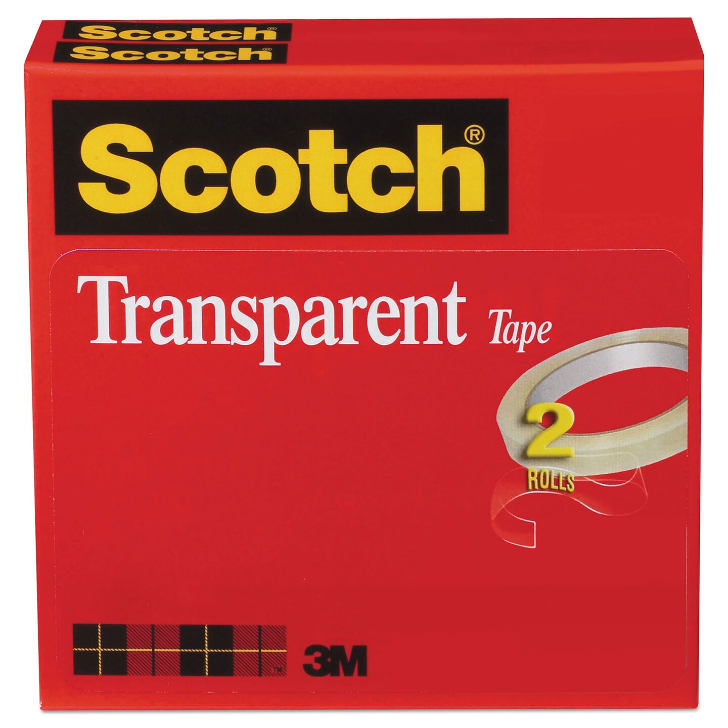 Scotch Transparent Tape 3 Core 0.75 x 72 yds Transparent 2/Pack