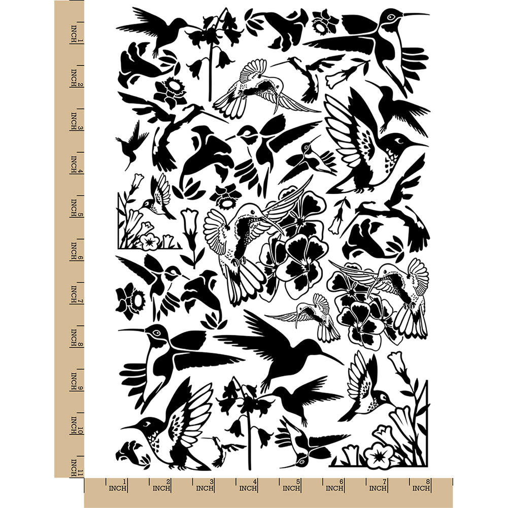 Hummingbirds and Flowers Temporary Tattoo Water Resistant Fake Body Art Set Collection