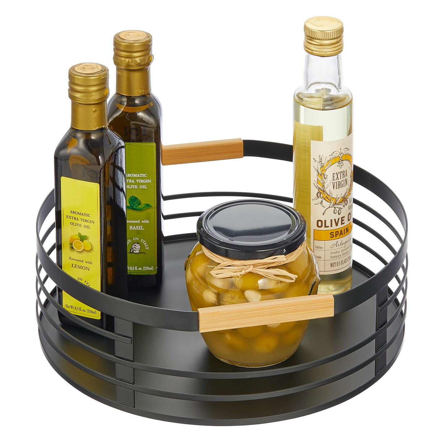 mDesign Modern Metal Lazy Susan Turntable Basket Tray Michaels