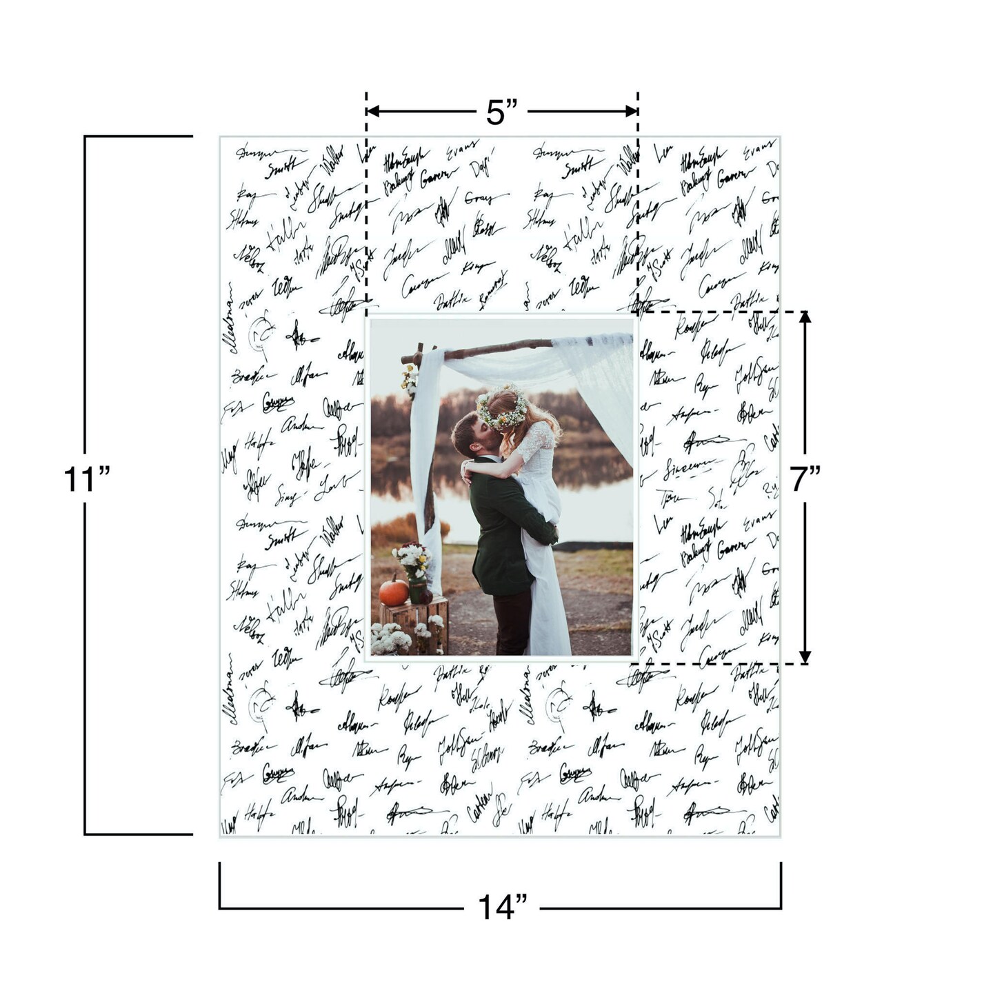 BarnwoodUSA Signature Mat for Weddings, Graduations, Special Moments Picture Frame (Mat Only)