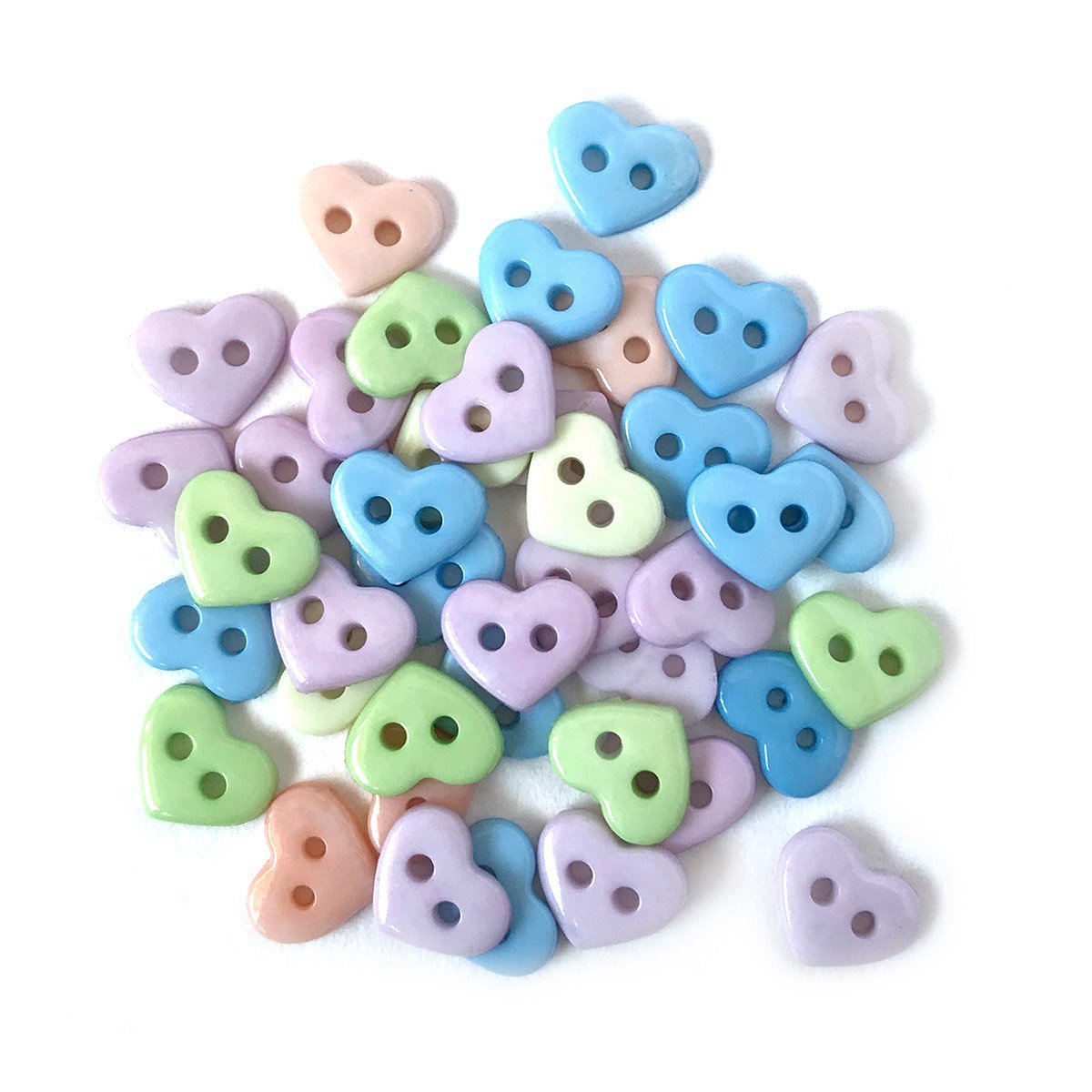 Buttons Galore and More Craft and Sewing Buttons - Pastel Hearts - 90 Buttons