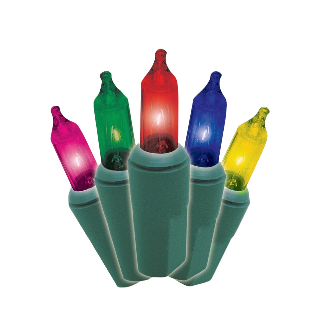 Merry and Light Set of 2 50-Count Multi Color Mini Christmas Light Set, 35ft Green Wire