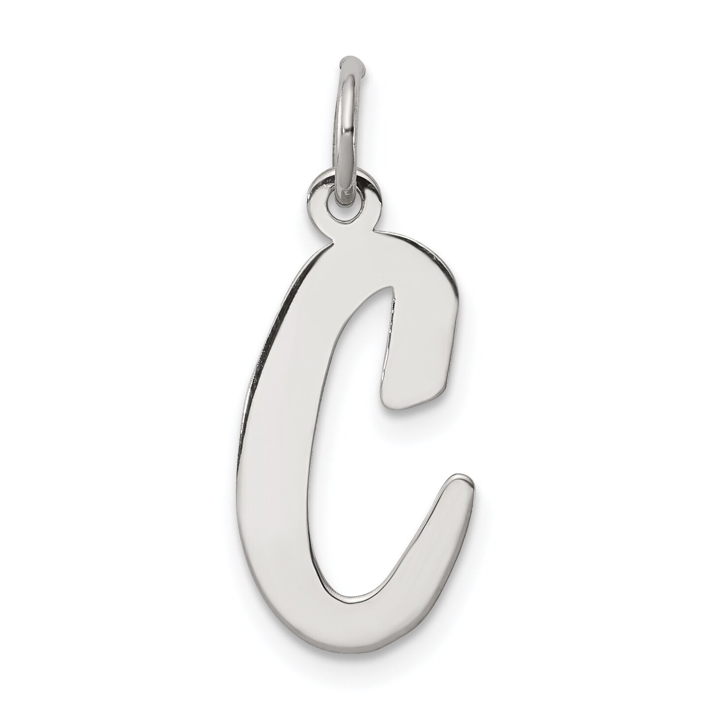Sterling Silver Large Script Initial Letter C Charm Jewerly 21mm x 11mm