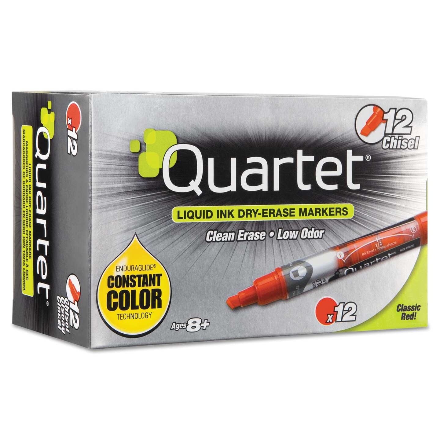 EnduraGlide Dry Erase Marker, Broad Chisel Tip, Red, Dozen EnduraGlide Dry Erase Marker, Broad Chisel Tip, Red, Dozen