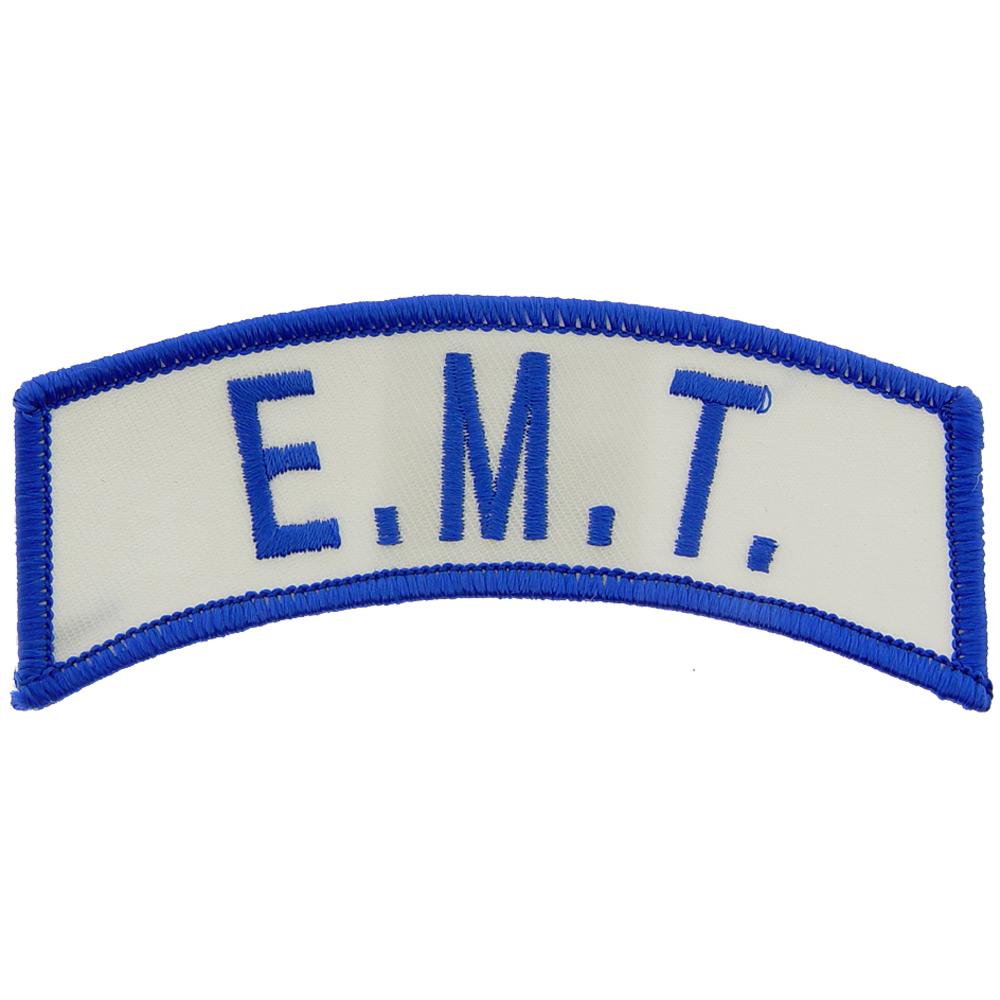 EagleEmblems PM3408 Patch-EMT,TAB (BLU/WHT) (1.25x4.125'')