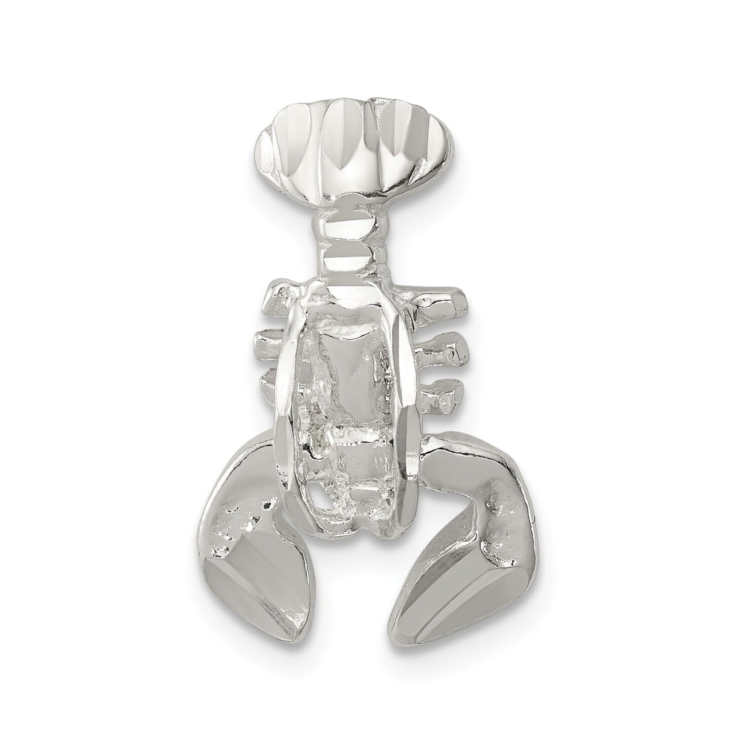 Sterling Silver Lobster Chain Slide Charm Pendant Jewerly 21mm x 11mm