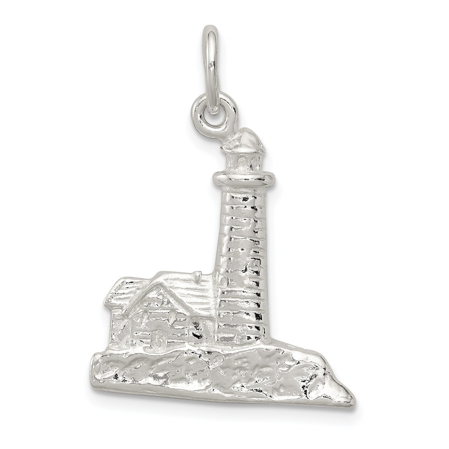 Sterling Silver Lighthouse Charm Pendant Jewelry 23mm x 22mm