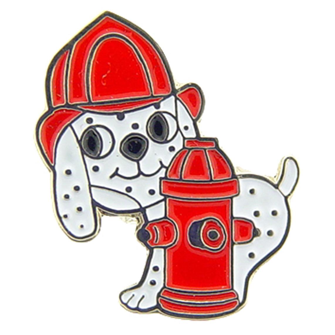 Fireman Puppy Dog with Hydrant Pin 1&#x22;