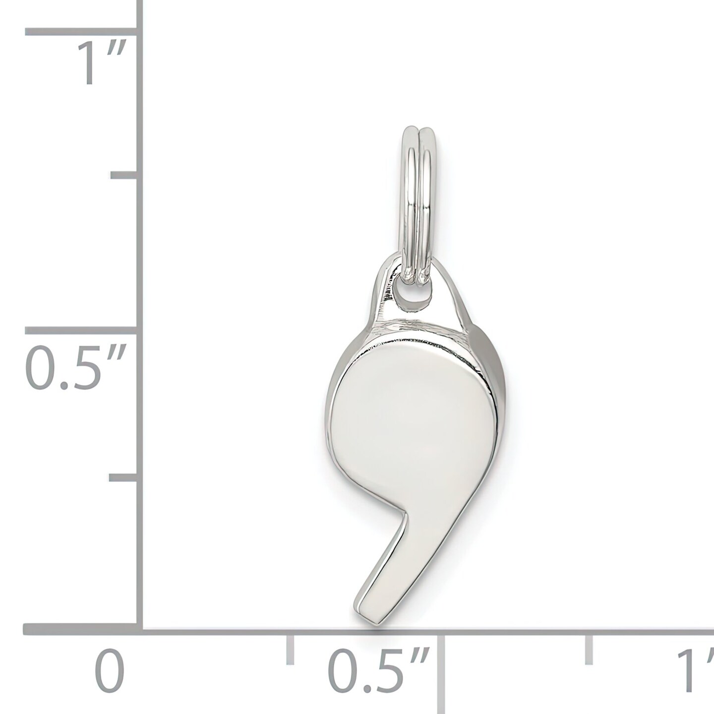 Sterling Silver Polished Whistle Charm Sports Jewelry