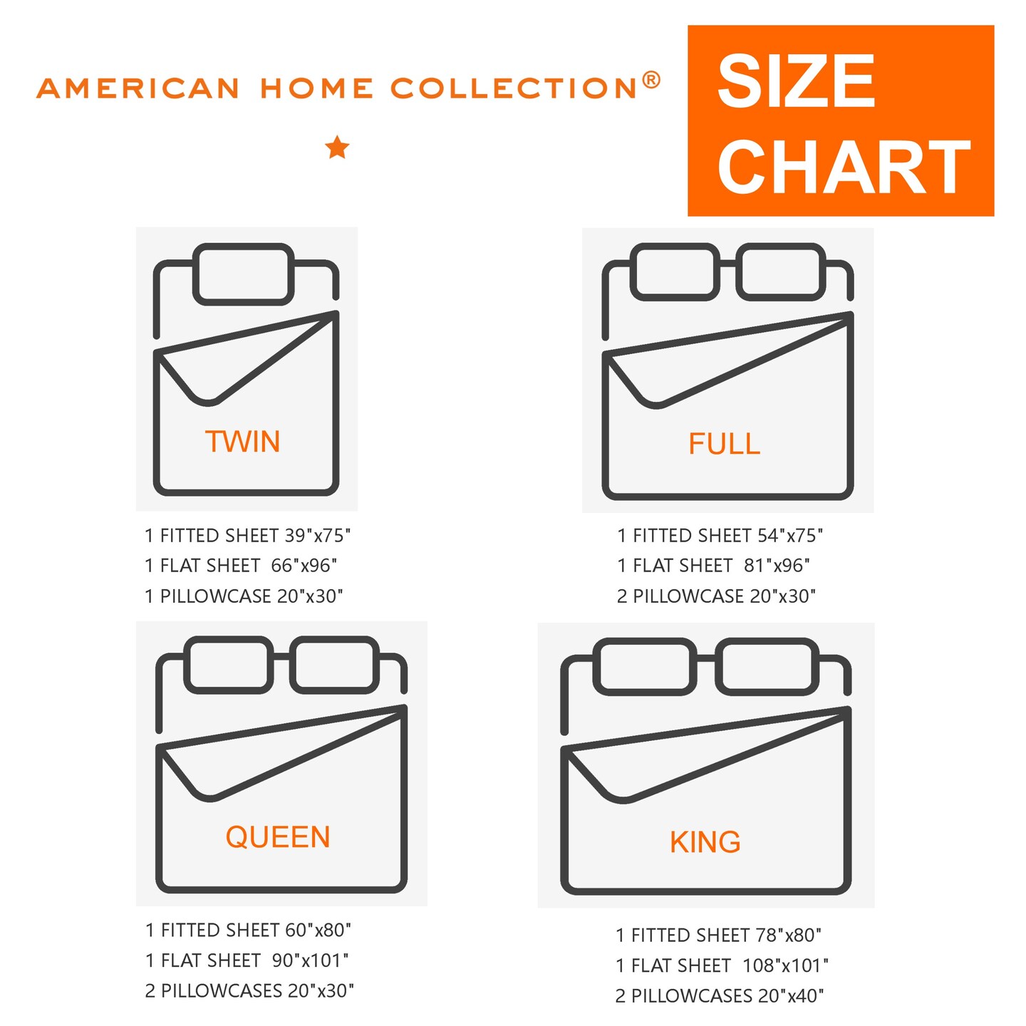 American Home Collection Ultra Soft 4 Piece Microfiber Bedding Sheets and Pillowcase Set Lightweight and Wrinkle Free